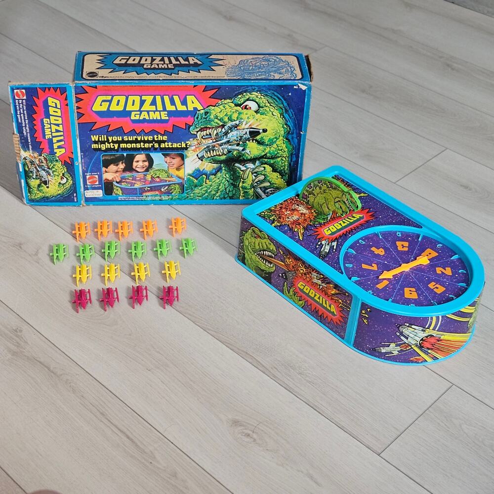 Vintage 1978 Mattel Godzilla Game TESTED WORKING Spaceships Toho Monster